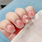 Artistic Gel Nails with Delicate Floral Designs