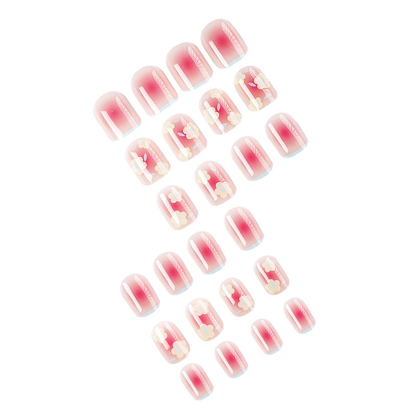 Artistic Gel Nails with Delicate Floral Designs