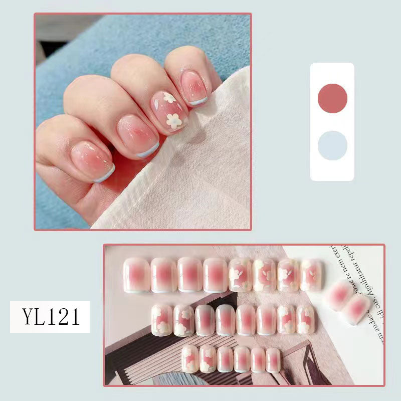 Artistic Gel Nails with Delicate Floral Designs