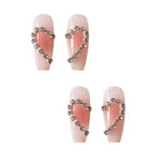Artistic Gel Nails with Heart Accents