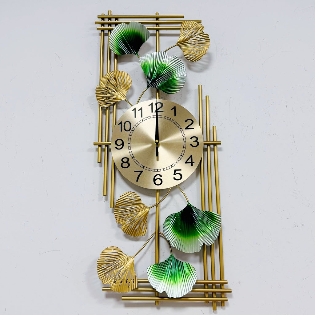Artistic Ginkgo Leaf Wall Clock