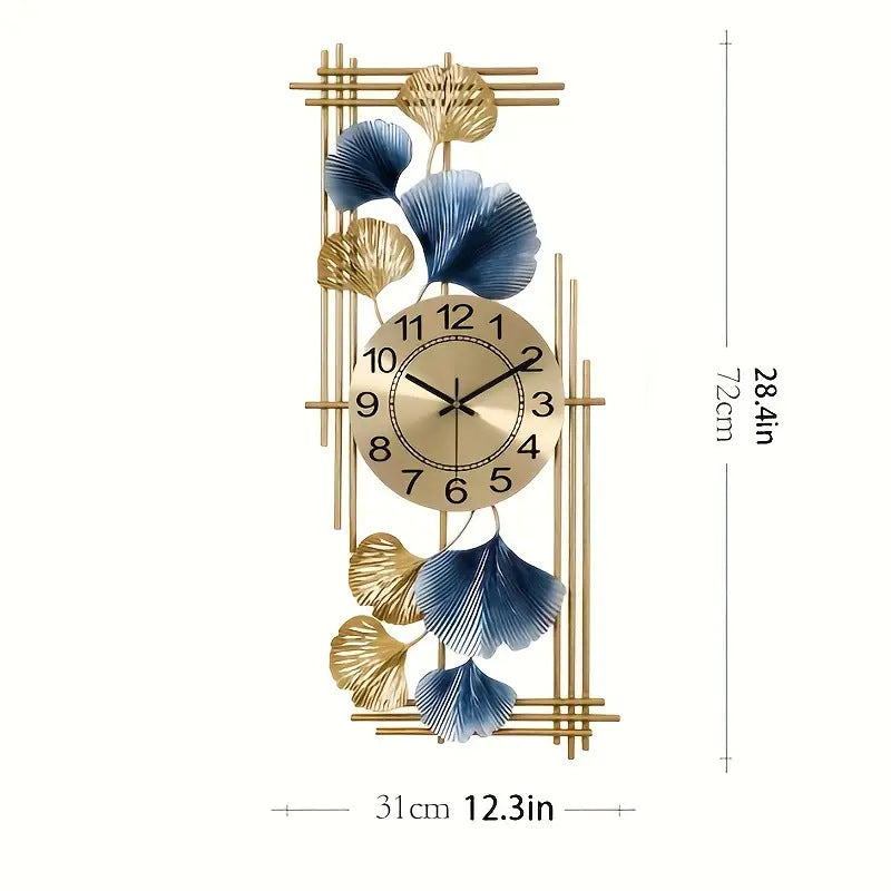 Artistic Ginkgo Leaf Wall Clock