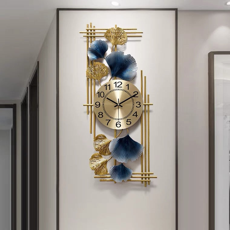 Artistic Ginkgo Leaf Wall Clock