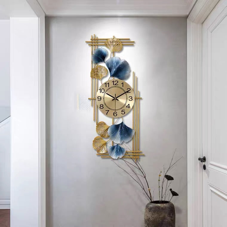 Artistic Ginkgo Leaf Wall Clock