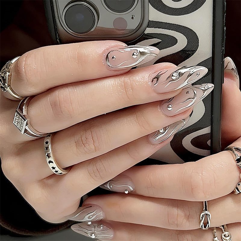 Artistic Glitter Accent Press-On Nails