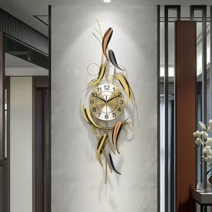 Artistic Leaf Motif Wall Clock