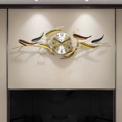 Artistic Leaf Motif Wall Clock
