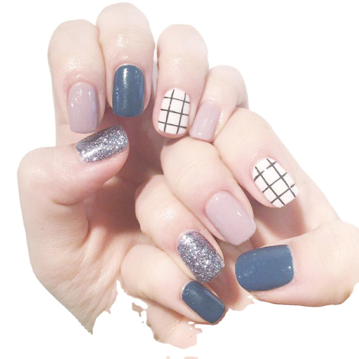 Artistic Nail Design with Glamorous Accents