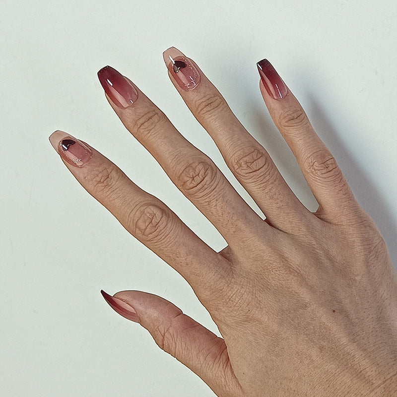 Artistic Ombre Nails with Hearts