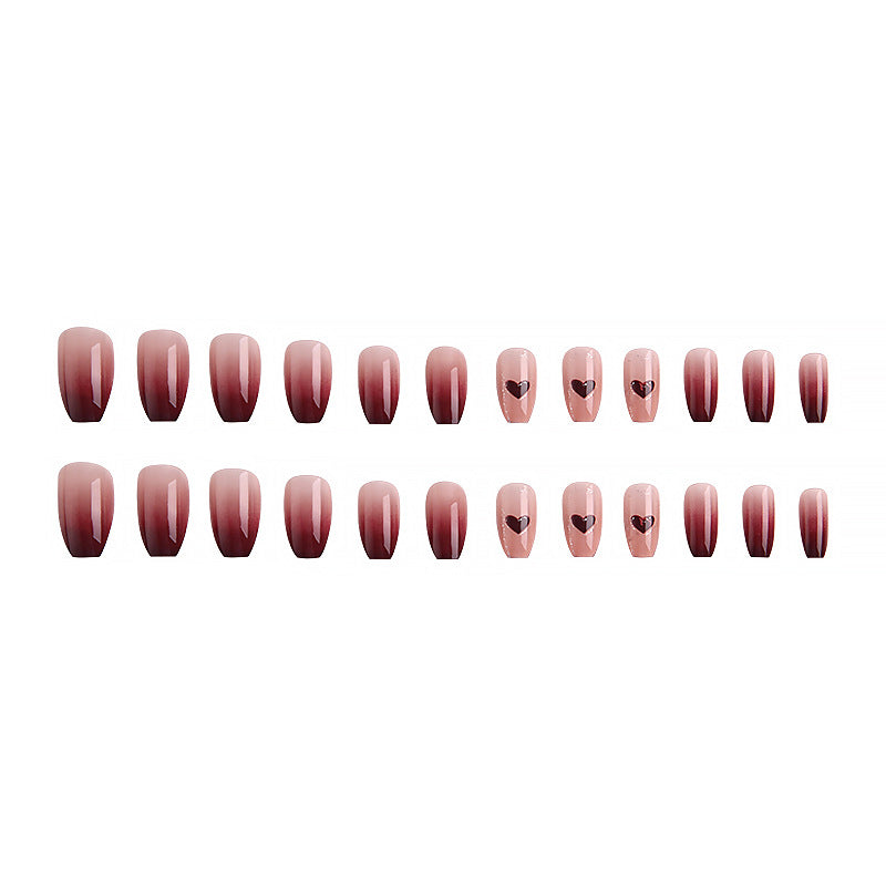 Artistic Ombre Nails with Hearts