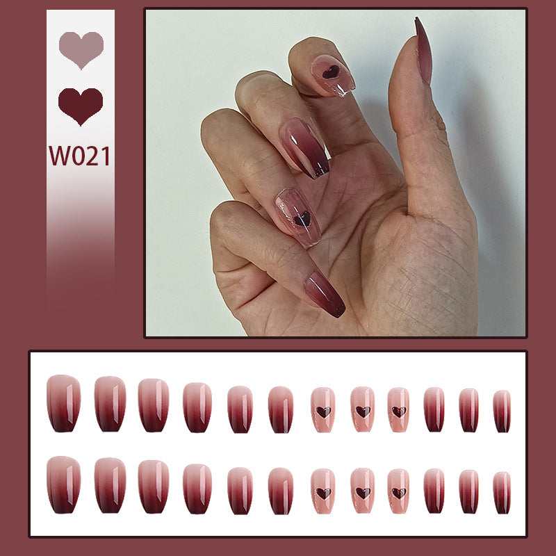 Artistic Ombre Nails with Hearts