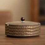 Ashtray | Handcrafted Glazed Ceramic & Natural Wood Lid