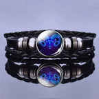 Astrology Charm Leather Bracelet