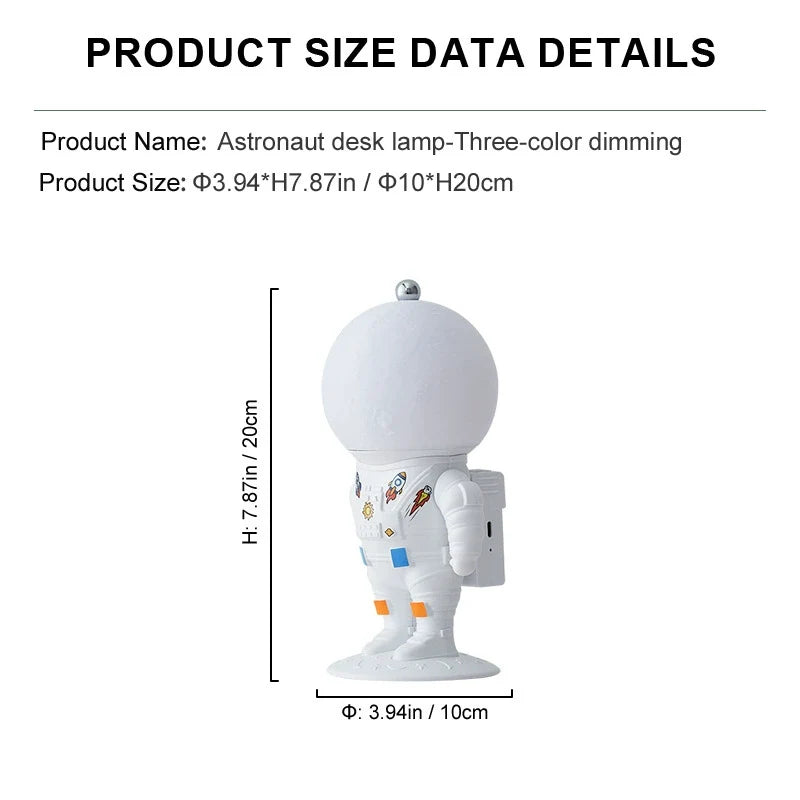 Astronaut Moon Lamp Resin Night Light – Bedroom Bedside Décor & Creative Gift