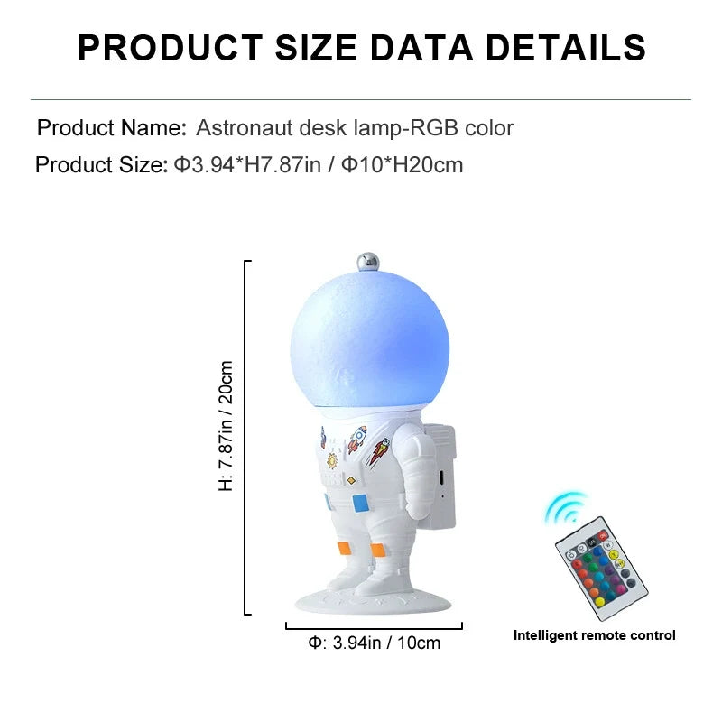 Astronaut Moon Lamp Resin Night Light – Bedroom Bedside Décor & Creative Gift