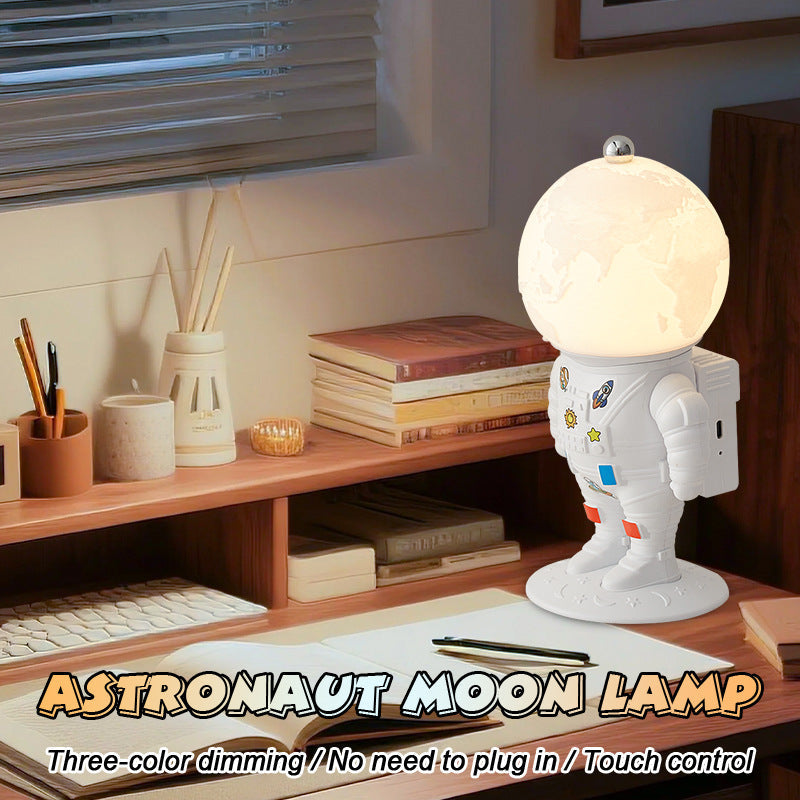 Astronaut Moon Lamp Resin Night Light – Bedroom Bedside Décor & Creative Gift