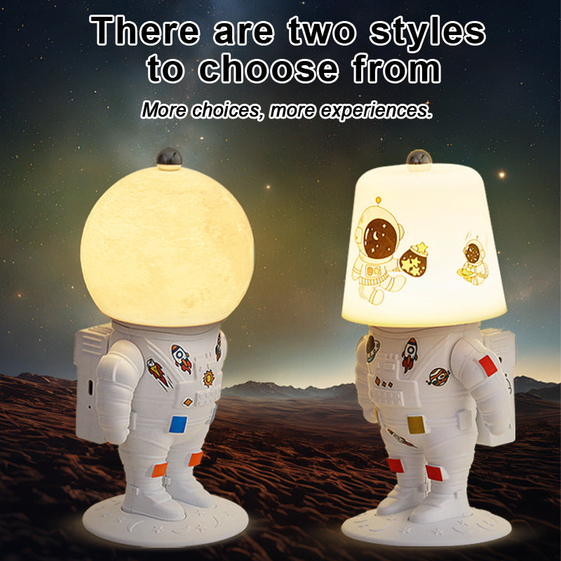 Astronaut Moon Lamp Resin Night Light – Bedroom Bedside Décor & Creative Gift