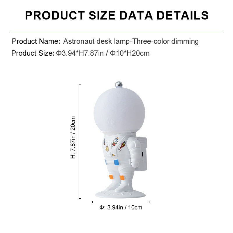 Astronaut Moon Lamp Resin Night Light – Bedroom Bedside Décor & Creative Gift