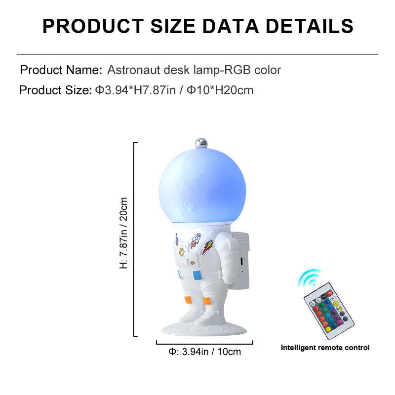 Astronaut Moon Lamp Resin Night Light – Bedroom Bedside Décor & Creative Gift
