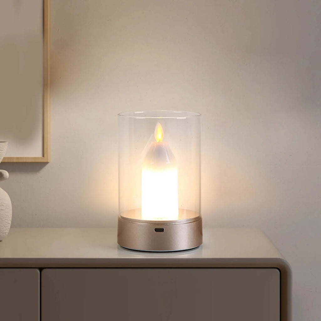 AuraFlame LED Candle – Gesture Control & Stepless Dimming | USB Rechargeable | Warm Light 2400K