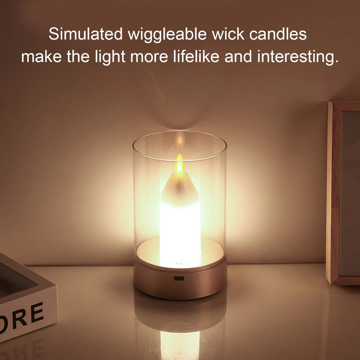 AuraFlame LED Candle – Gesture Control & Stepless Dimming | USB Rechargeable | Warm Light 2400K