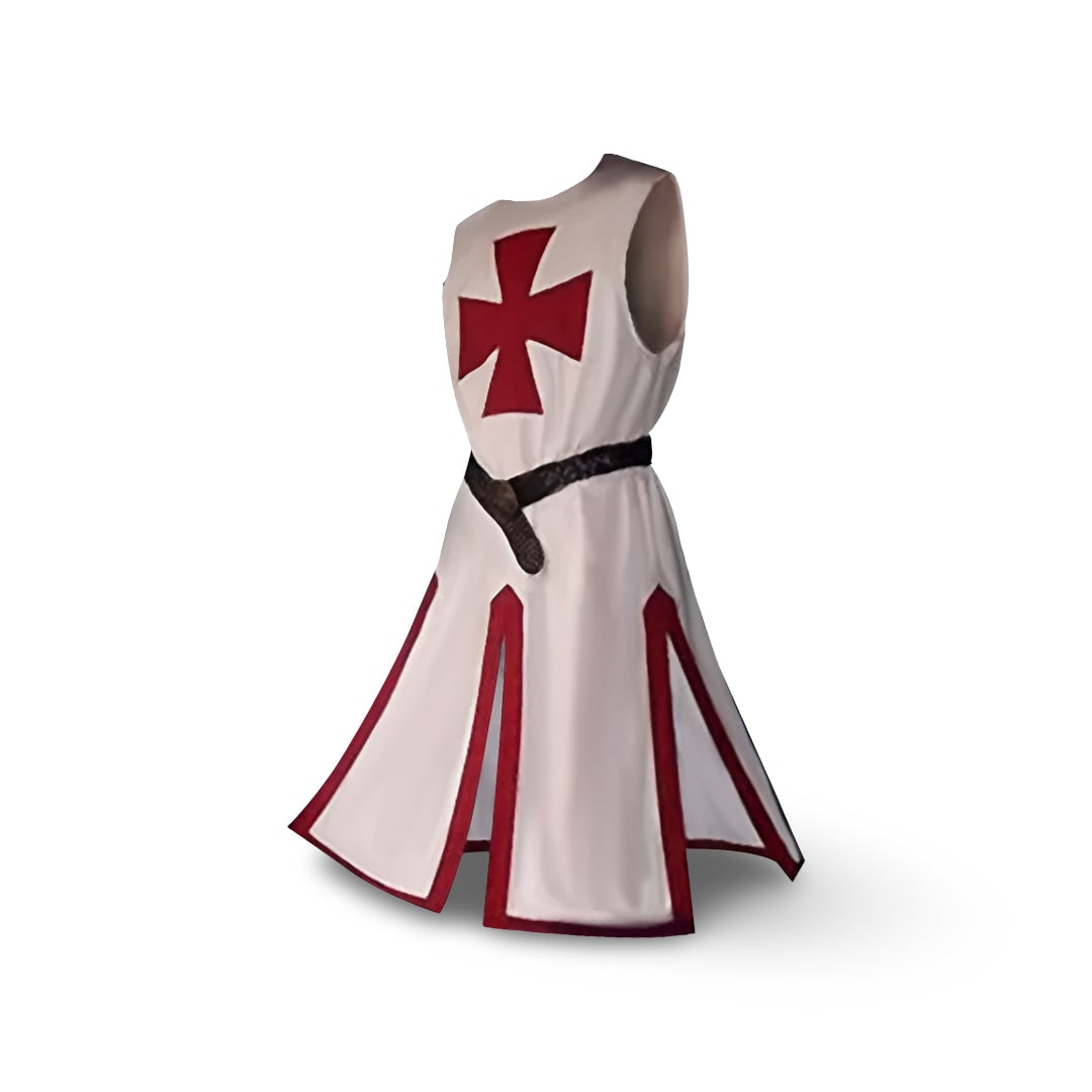 Authentic Knightly Costume Tunic with Hooded Cloak for Cosplay