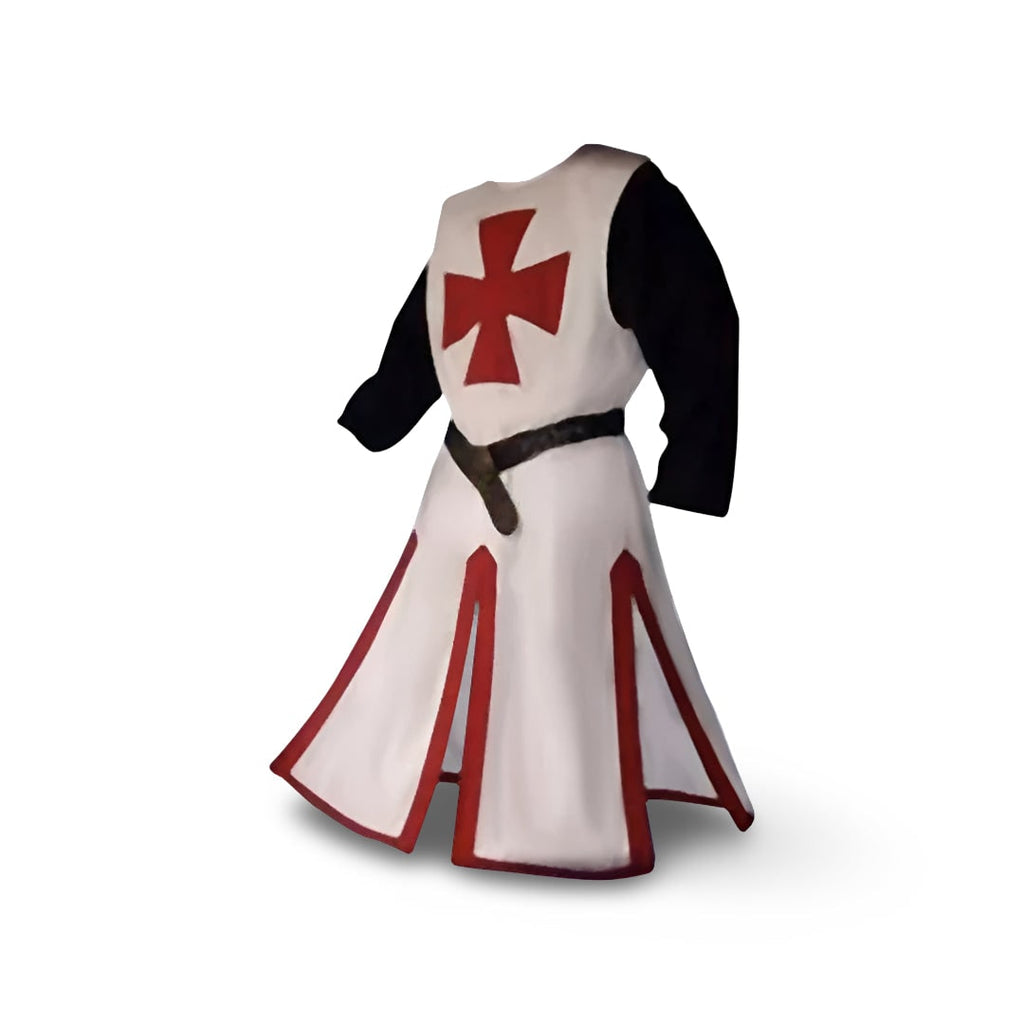 Authentic Knightly Costume Tunic with Hooded Cloak for Cosplay