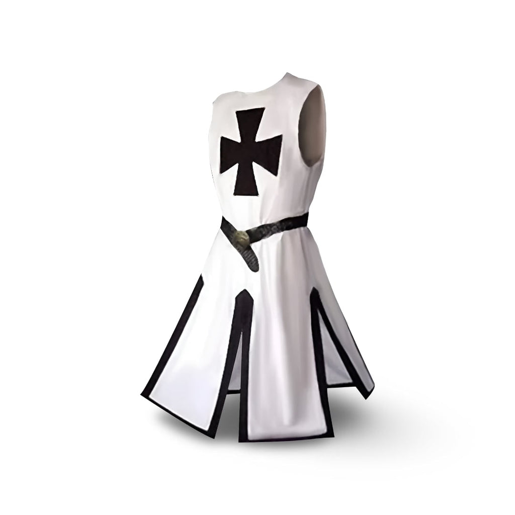 Authentic Knightly Costume Tunic with Hooded Cloak for Cosplay