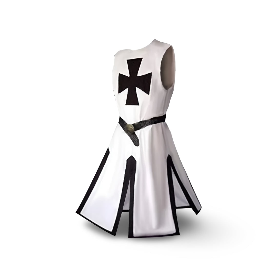 Authentic Knightly Costume Tunic with Hooded Cloak for Cosplay
