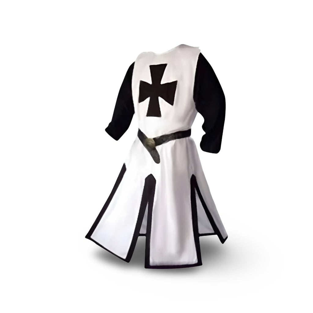 Authentic Knightly Costume Tunic with Hooded Cloak for Cosplay