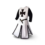 Authentic Knightly Costume Tunic with Hooded Cloak for Cosplay