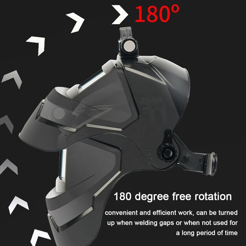 Auto-darkening welding mask with headlamp