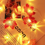 Autumn Maple Leaf String Lights Battery Operated LED Autumn Leaf Garland Fairy Lights for Halloween Thanksgiving Party a