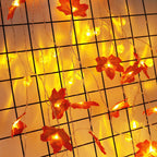 Autumn Maple Leaf String Lights Battery Operated LED Autumn Leaf Garland Fairy Lights for Halloween Thanksgiving Party a