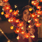 Autumn Maple Leaf String Lights Battery Operated LED Autumn Leaf Garland Fairy Lights for Halloween Thanksgiving Party a