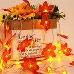 Autumn Maple Leaf String Lights Battery Operated LED Autumn Leaf Garland Fairy Lights for Halloween Thanksgiving Party a
