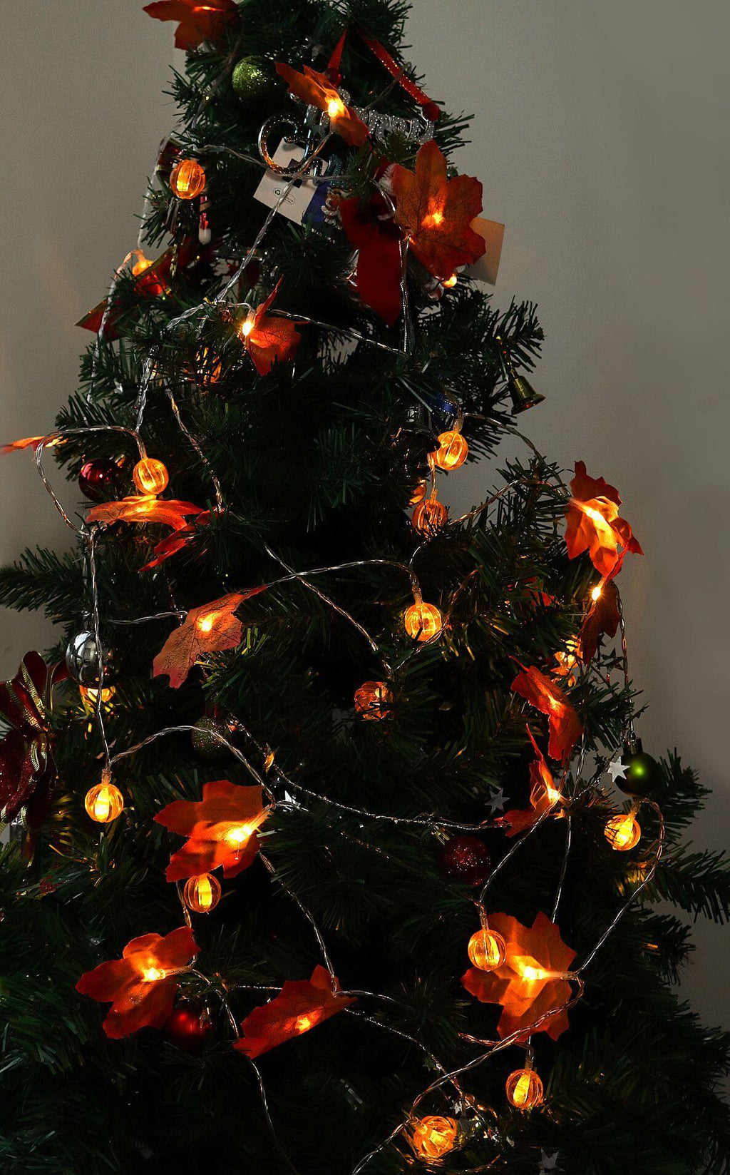 Autumn Maple Leaf String Lights Battery Operated LED Autumn Leaf Garland Fairy Lights for Halloween Thanksgiving Party a