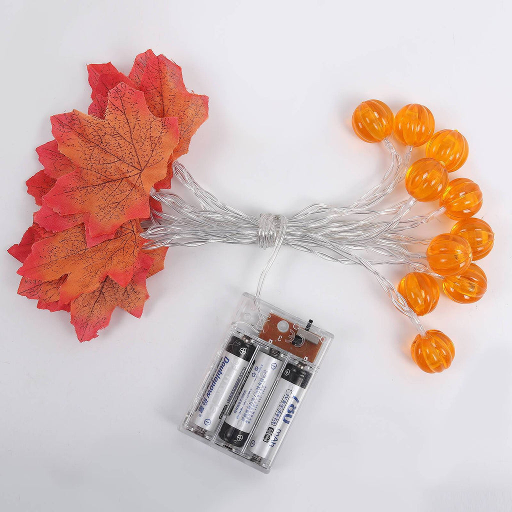 Autumn Maple Leaf String Lights Battery Operated LED Autumn Leaf Garland Fairy Lights for Halloween Thanksgiving Party a