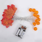 Autumn Maple Leaf String Lights Battery Operated LED Autumn Leaf Garland Fairy Lights for Halloween Thanksgiving Party a