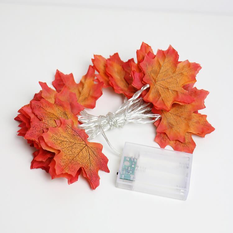 Autumn Maple Leaf String Lights Battery Operated LED Autumn Leaf Garland Fairy Lights for Halloween Thanksgiving Party a