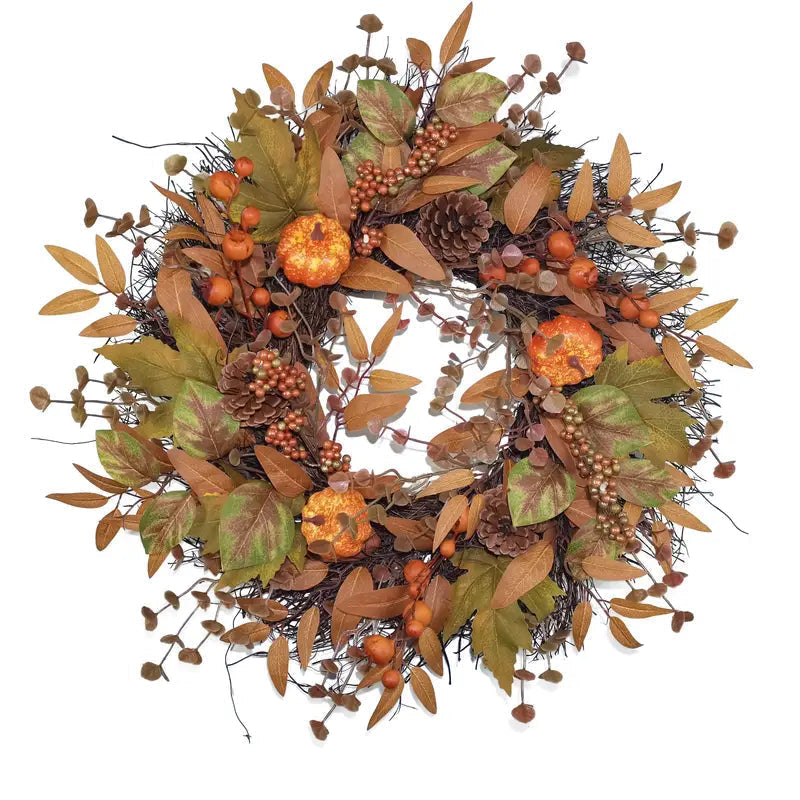 Autumn Wreath with Pumpkins – Door Wreath for Halloween and Christmas