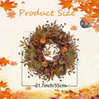 Autumn Wreath with Pumpkins – Door Wreath for Halloween and Christmas