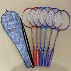 Badminton Racket Set with Multicoloured Rackets and Protective Cover