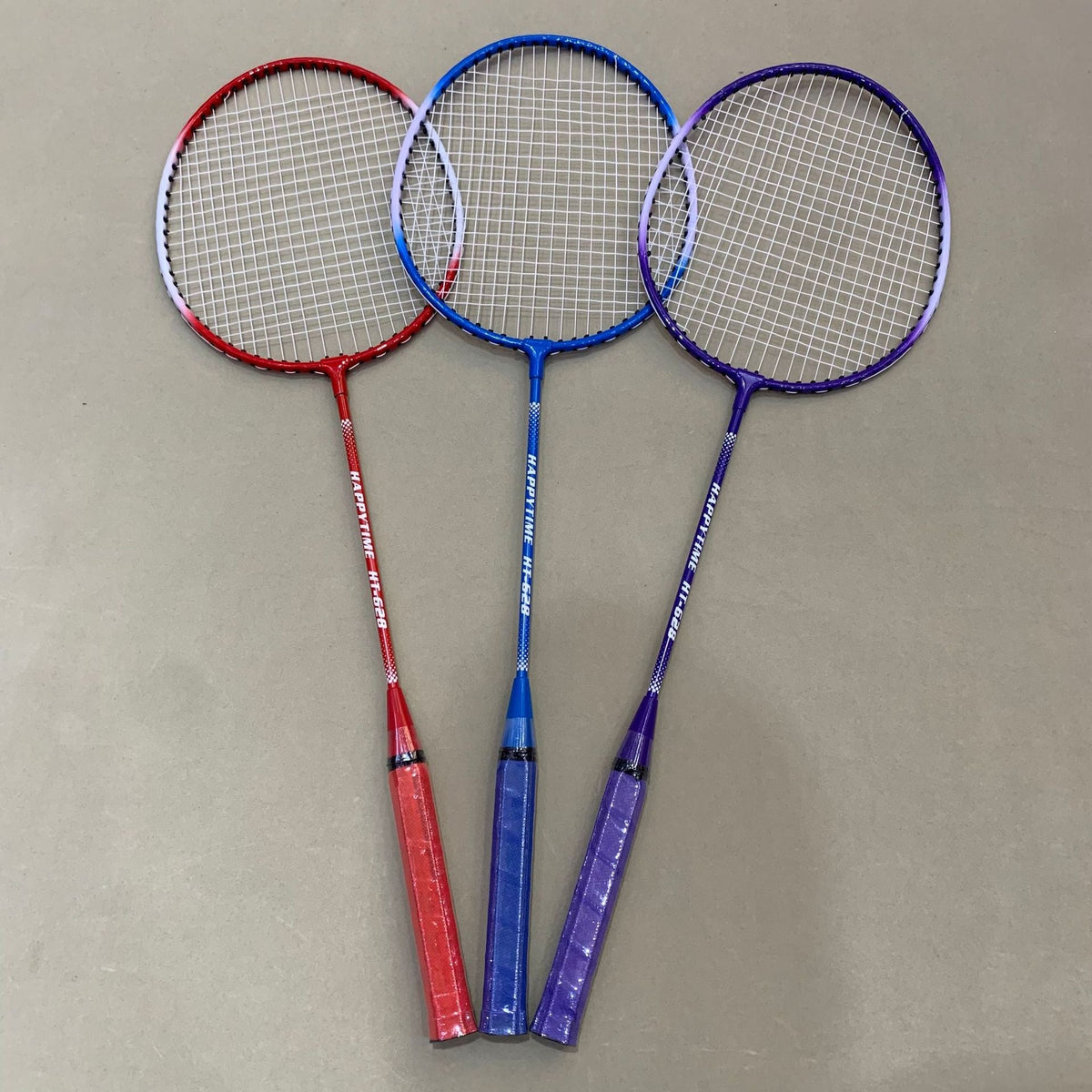 Badminton Racket Set with Multicoloured Rackets and Protective Cover