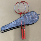 Badminton Racket Set with Multicoloured Rackets and Protective Cover