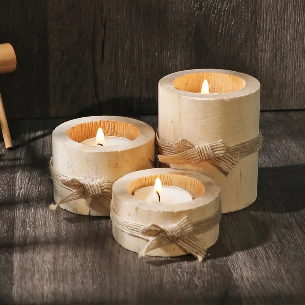 Bamboo Essence Candle Holders – Set of 3