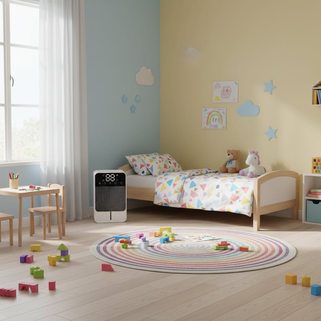 Basement Crawl Space Mini Dehumidifier for Bedroom with LED Touch Panel 1.5 Litre Tank and Drain Hose