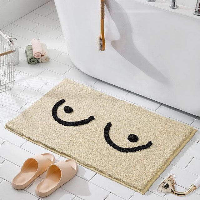 Bath mat with boobs