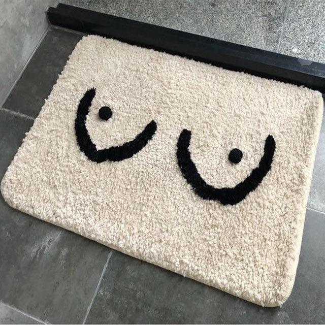 Bath mat with boobs