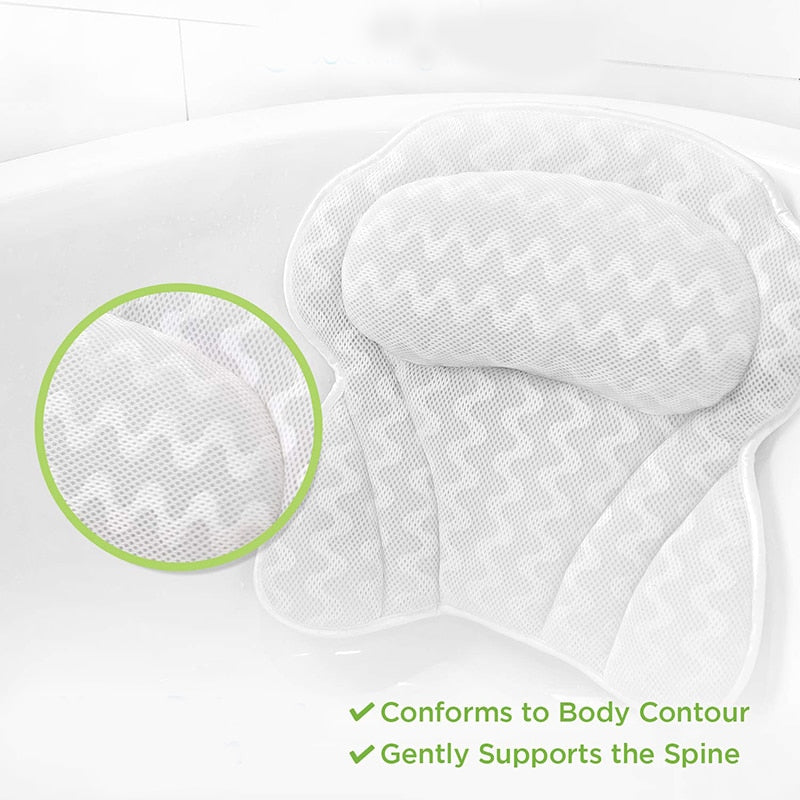 Bathtub Spa Cushion – Ultra-Soft Bath Pillow with Suction Cups